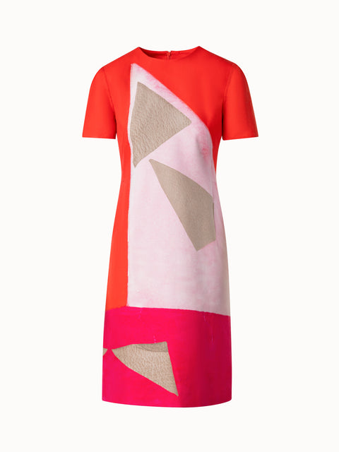 Sheath Dress in Cotton Silk with Spectra Print