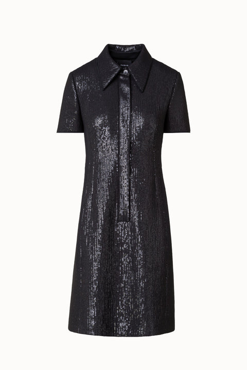 Sequin Silk Dress in Polo Style