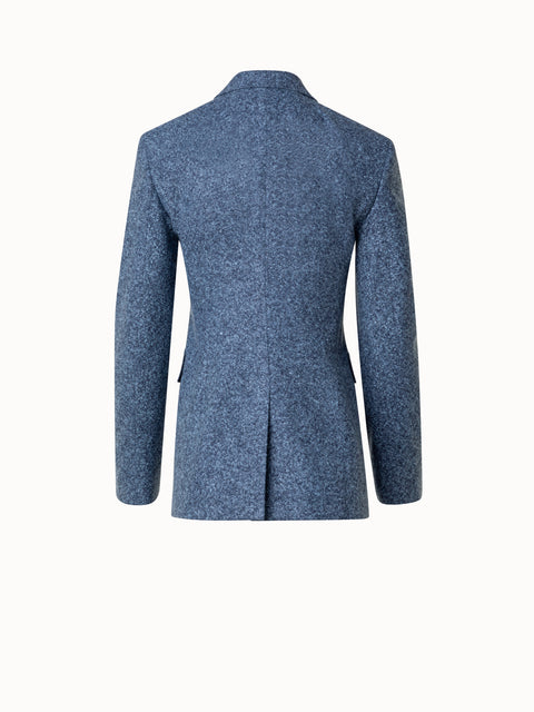 Long Tweed Flannel Jacket in Cashmere Linen