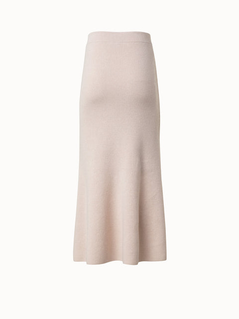 Midi Knit Skirt in Ribbed Cashmere