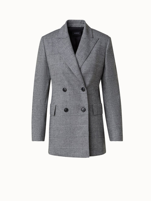 Prince of Wales Checked Jacket in Wool Cashmere