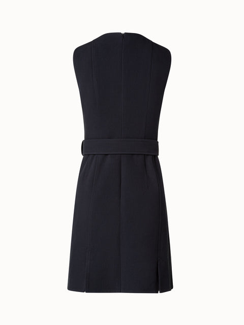 Sleeveless Cotton A-Line Dress in Knee-Length with Zip-Cut-Out