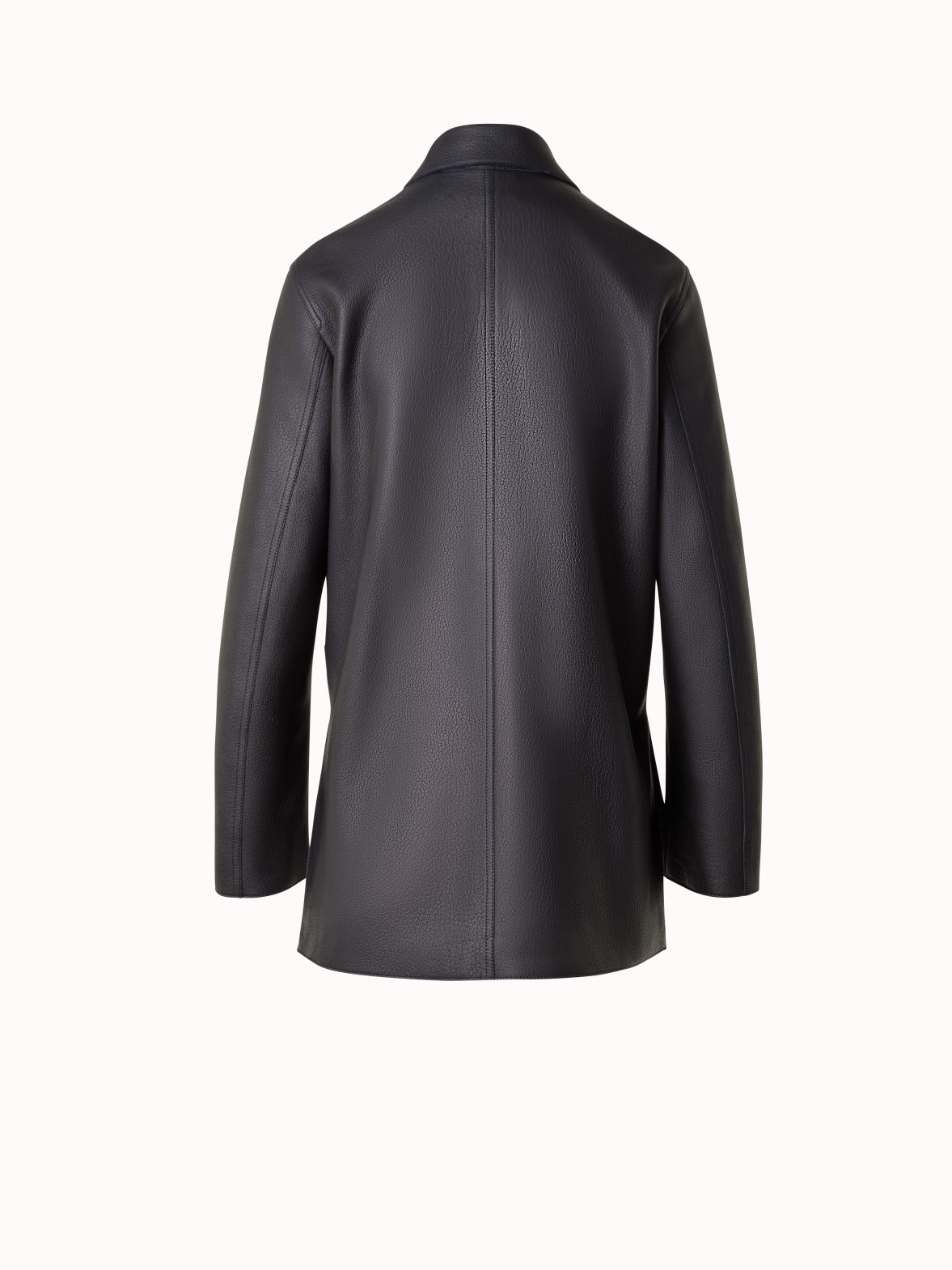 Long Leather Jacket with Cervo Structure