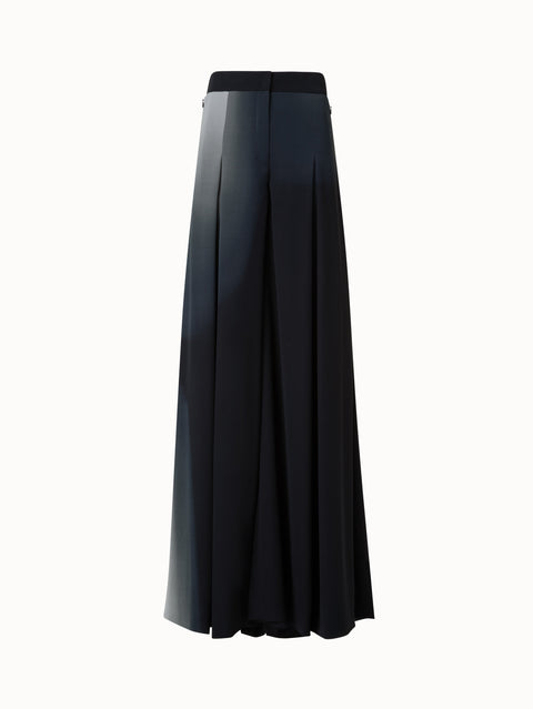 Extra Wide Palazzo Silk Pants with Shadow Print