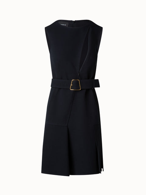 Sleeveless Cotton A-Line Dress in Knee-Length with Zip-Cut-Out