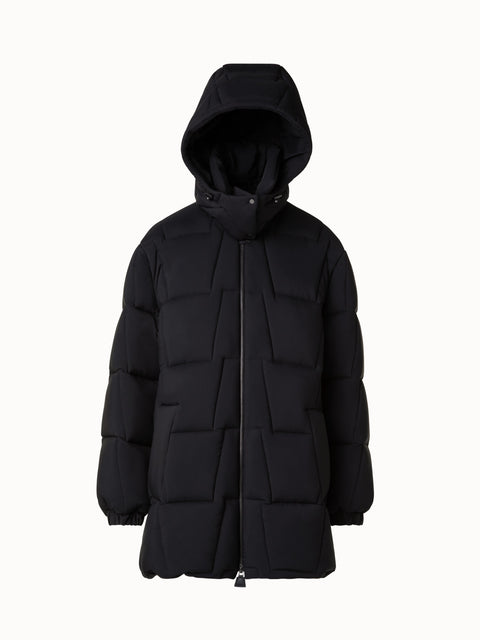 Quilted Taffeta Coat with Hood