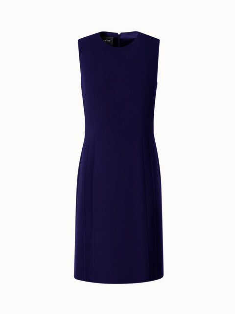 Tailored Sheath Dress in Wool Crêpe Double-Face