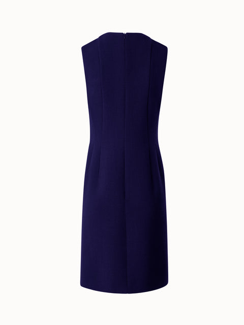 Tailored Sheath Dress in Wool Crêpe Double-Face