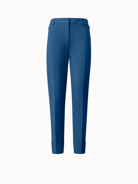 Tapered Cotton Silk Double-Face Pants