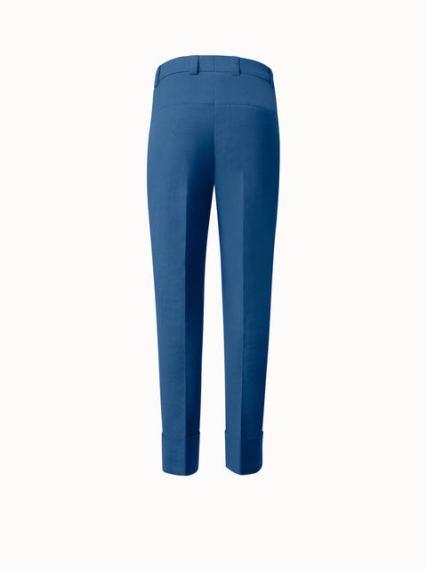 Tapered Cotton Silk Double-Face Pants