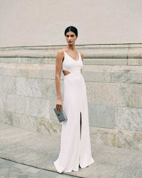 Long Evening Dress with Side Cut Outs