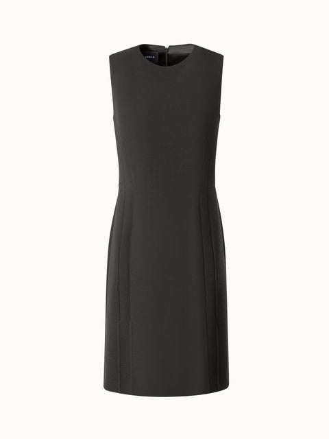 Tailored Sheath Dress in Wool Crêpe Double-Face