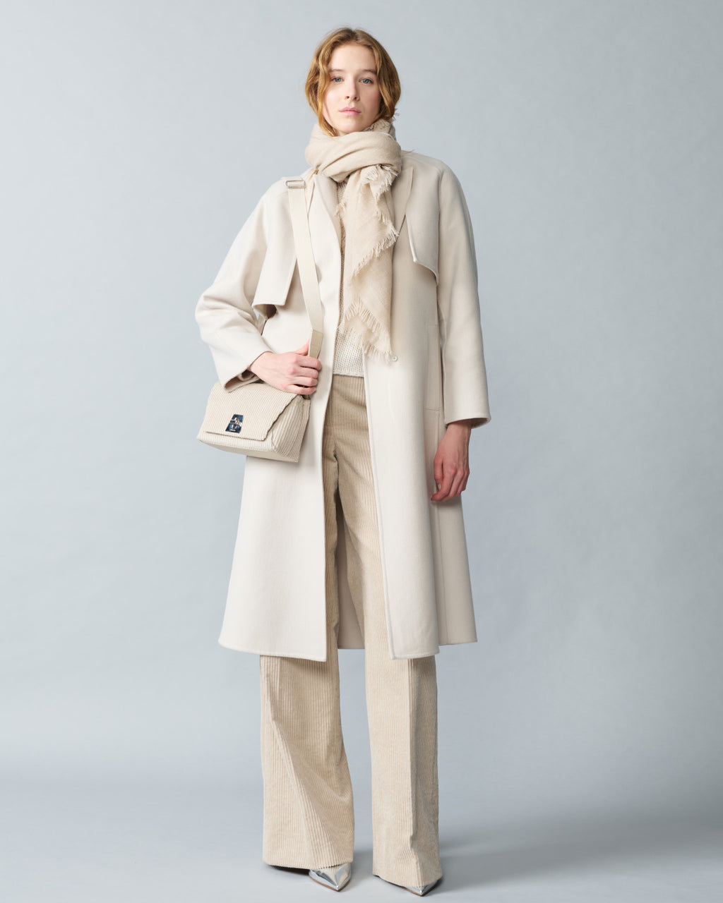 Beige shops long wool coat