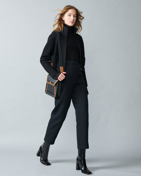 Slit Sleeve Cashmere Silk Turtleneck Sweater