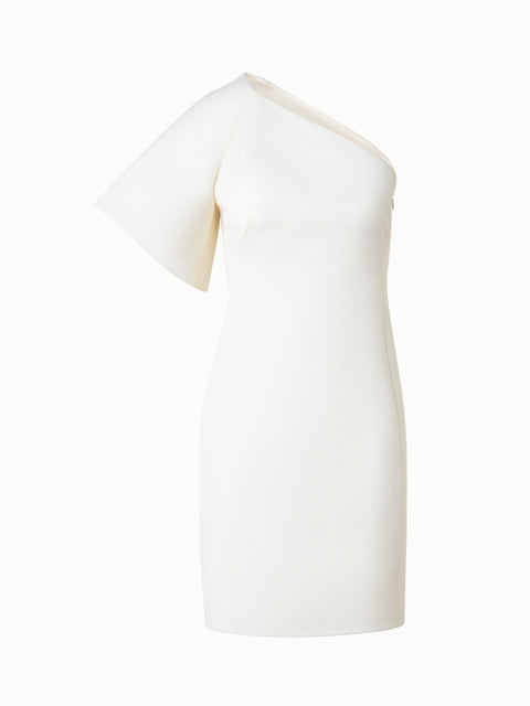 One-Shoulder Wool Double-Face Cocktail Dress