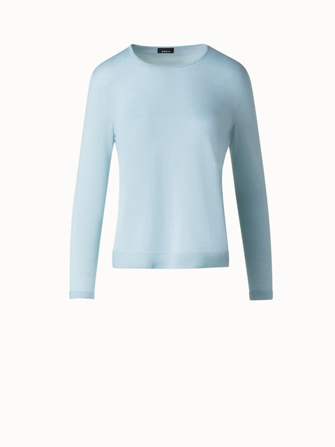 Seamless Crew Neck Sweater in Cashmere Silk