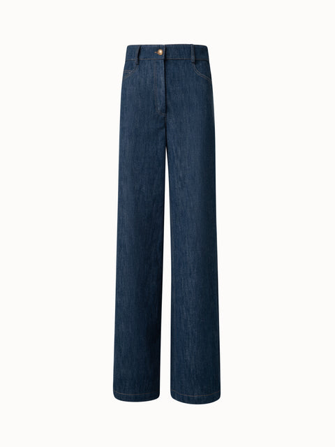 Wide Leg Pants in Winter Denim