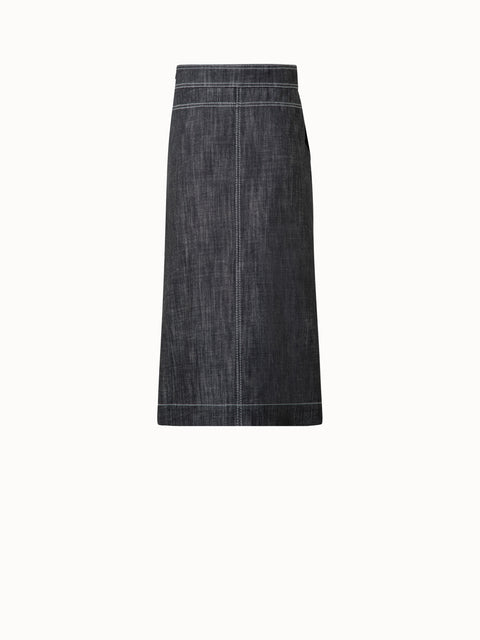 A-Line Skirt in Cotton Denim