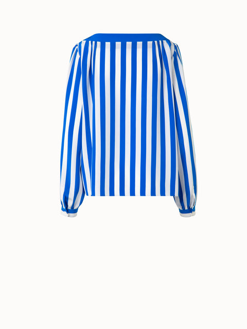 Silk Blouse with Deck Chair Stripe Print