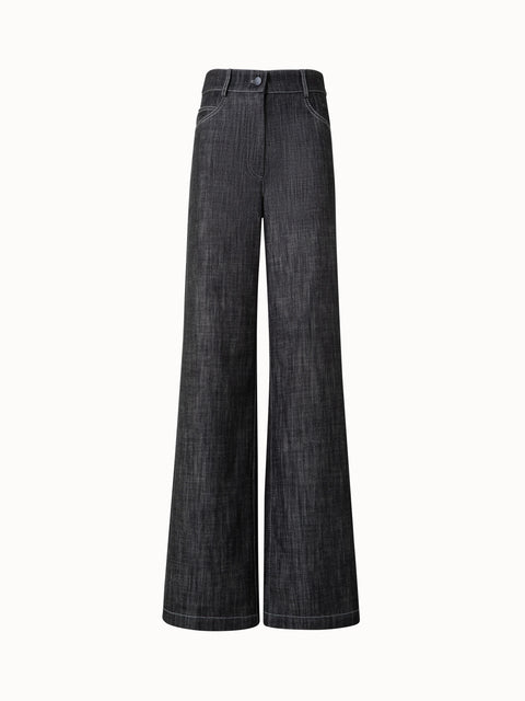 Wide Leg Pants in Winter Denim