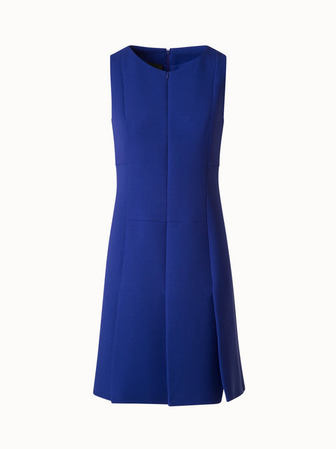 Sheath Dress with Skirt in A-Line in Wool Double-Face