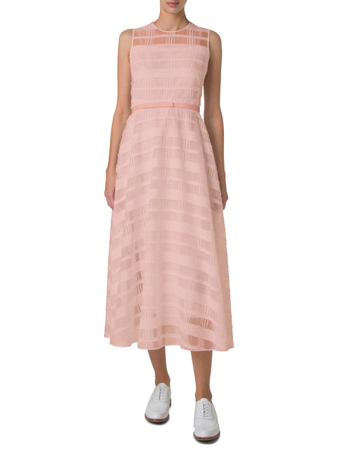 Fit-and-Flare Midi Dress in Cotton Organza