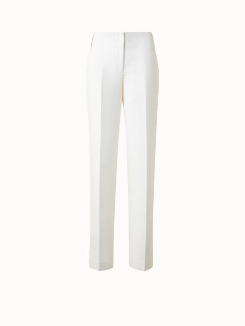 Tapered Cotton Silk Double-Face Pants