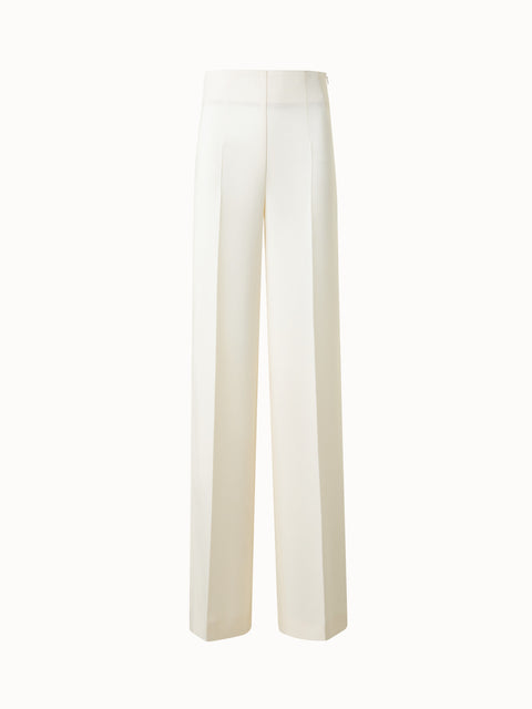 Wide Straight Wool Double-Face Pants