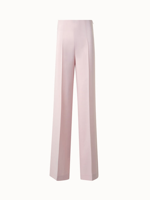 Wide Straight Wool Double-Face Pants