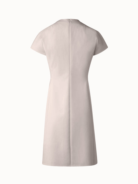 V-Neck Sheath Dress in Cotton Silk Double-Face