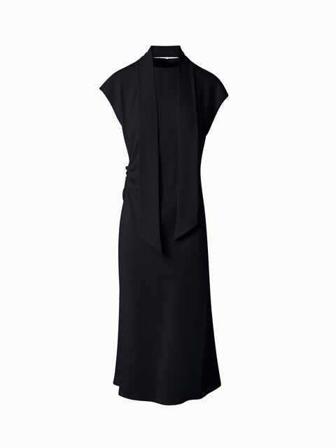 Fitted Midi Dress with Detachable Bow