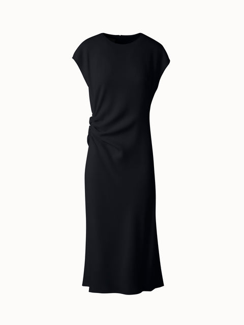 Fitted Midi Dress with Detachable Bow