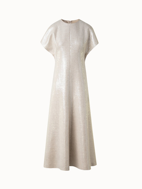 Sequined Midi Gown in Linen Blend