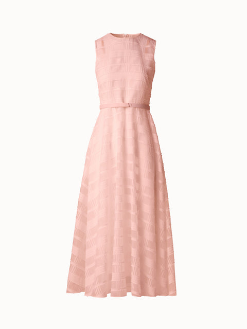 Fit-and-Flare Midi Dress in Cotton Organza