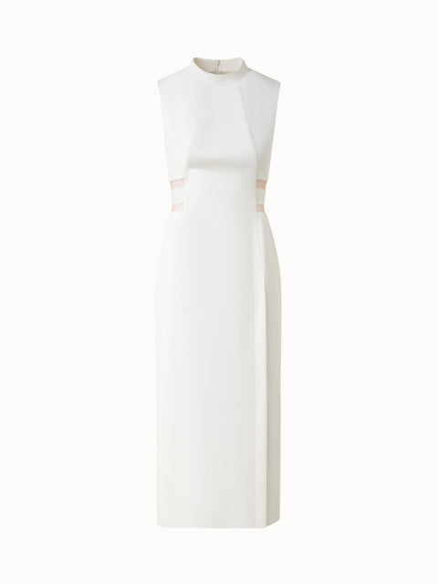 Waist Cut-Out Sheath Dress in Cotton Silk