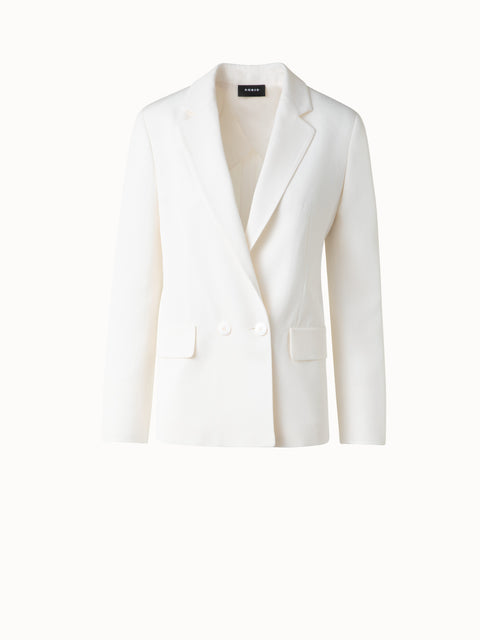 Double-Breasted Blazer in Silk Shantung