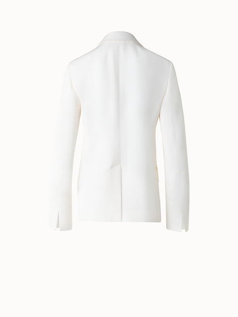 Double-Breasted Blazer in Silk Shantung