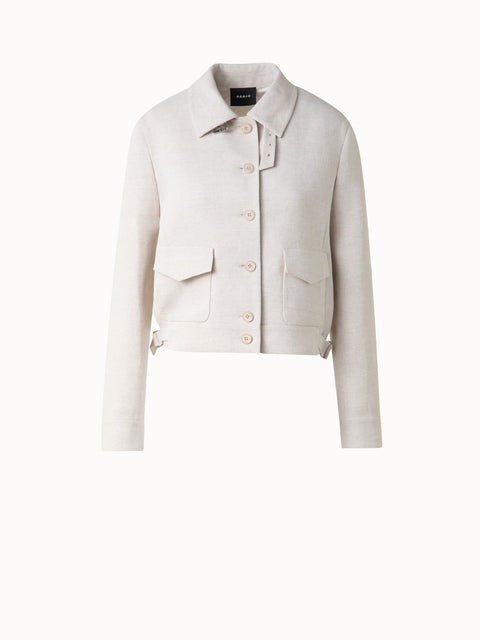 Short Blouson Jacket in Linen Double-Face