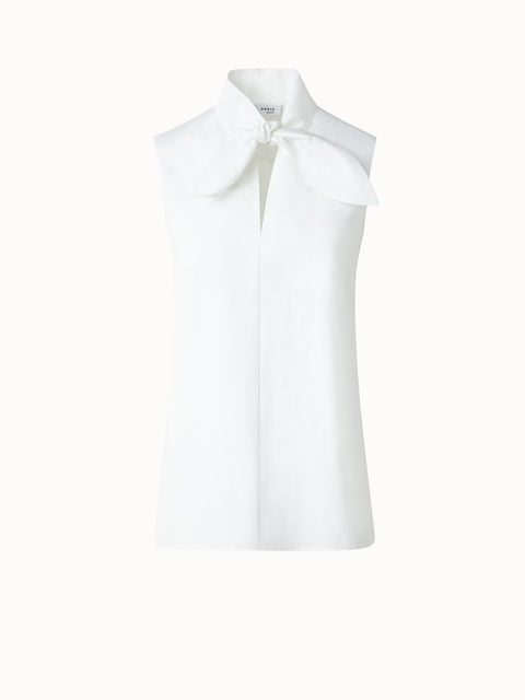 Sleeveless Cotton Tie Knot Blouse