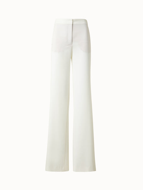 Straight Laser Cut Pants with Elastic Waist