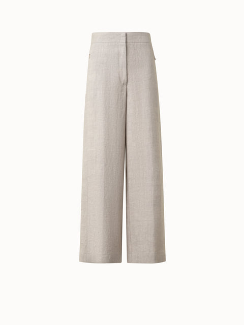 Washed Raw Linen Culotte Pants