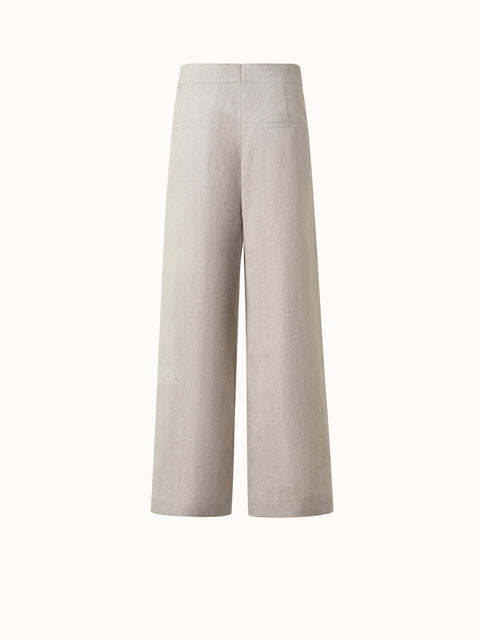 Washed Raw Linen Culotte Pants