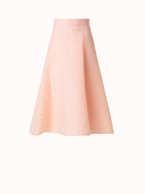 Flared Midi Skirt in 3D Bubble Organza