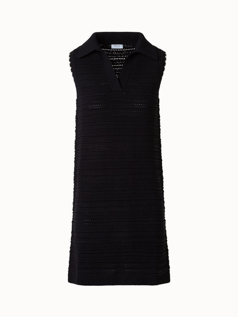 Polo Knit Dress in Chunky Knit Cotton