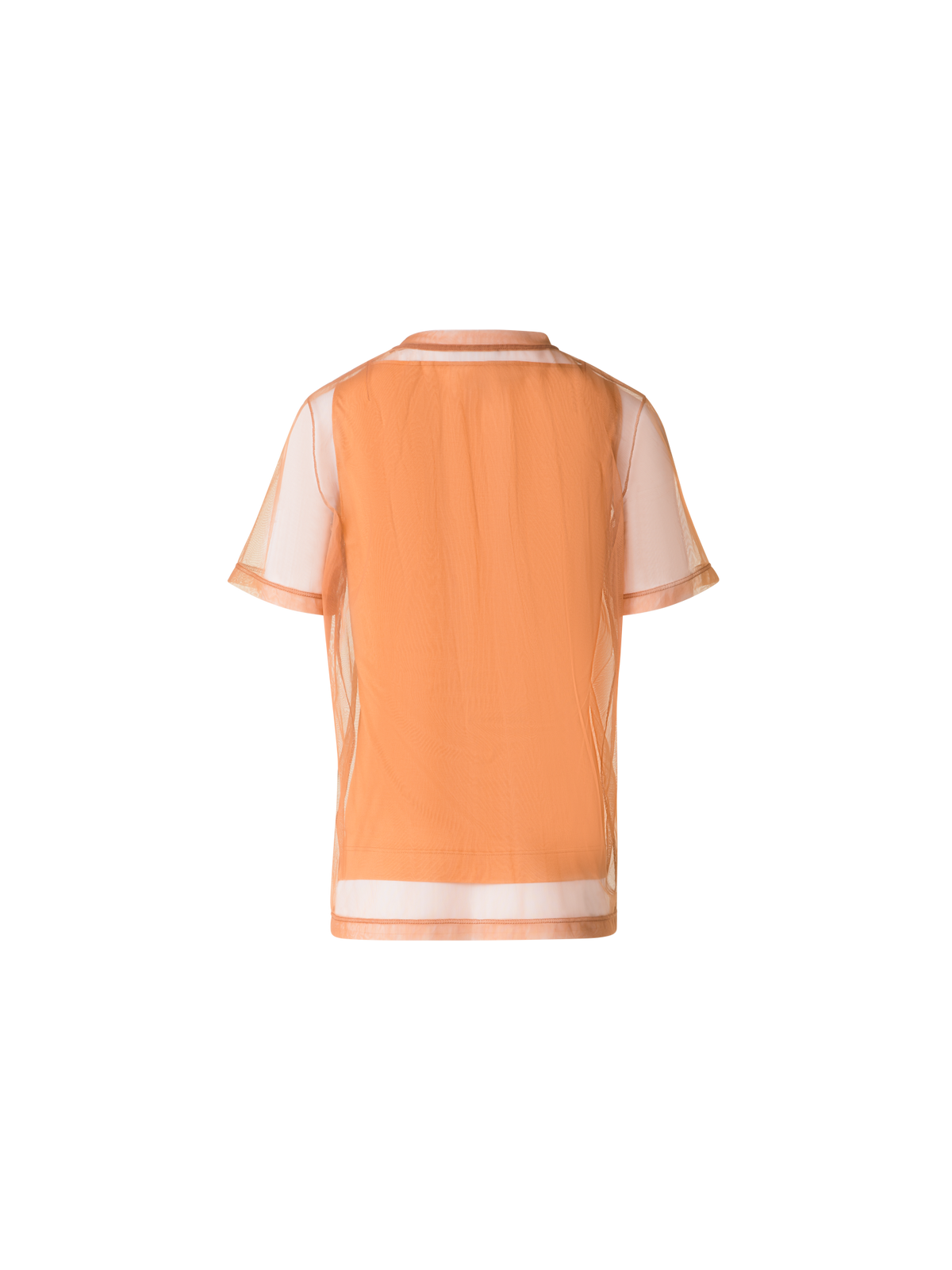 Designer Sheer Tulle T-Shirt with Tank Top - brown