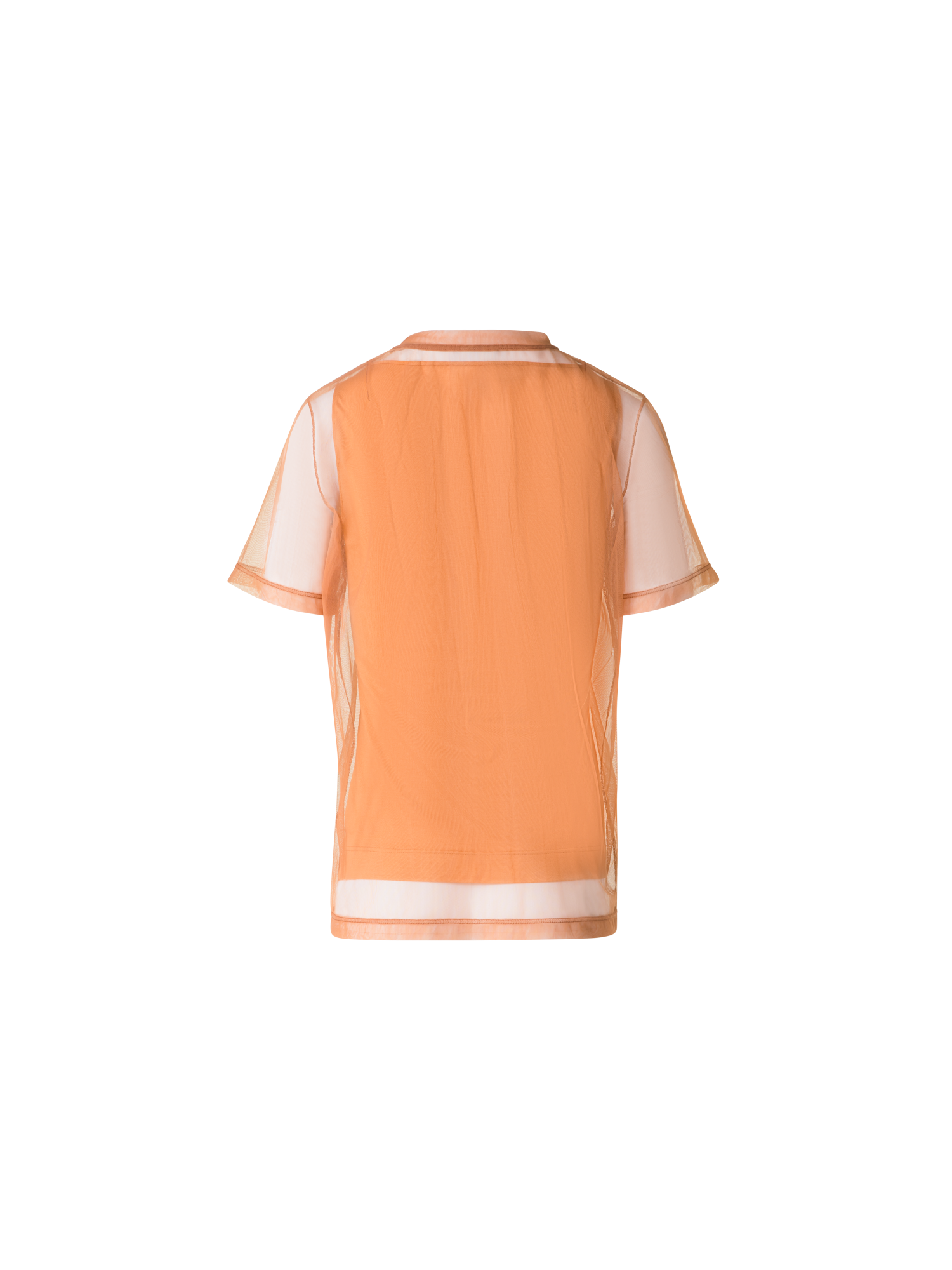 Designer Sheer Tulle T-Shirt with Tank Top - brown