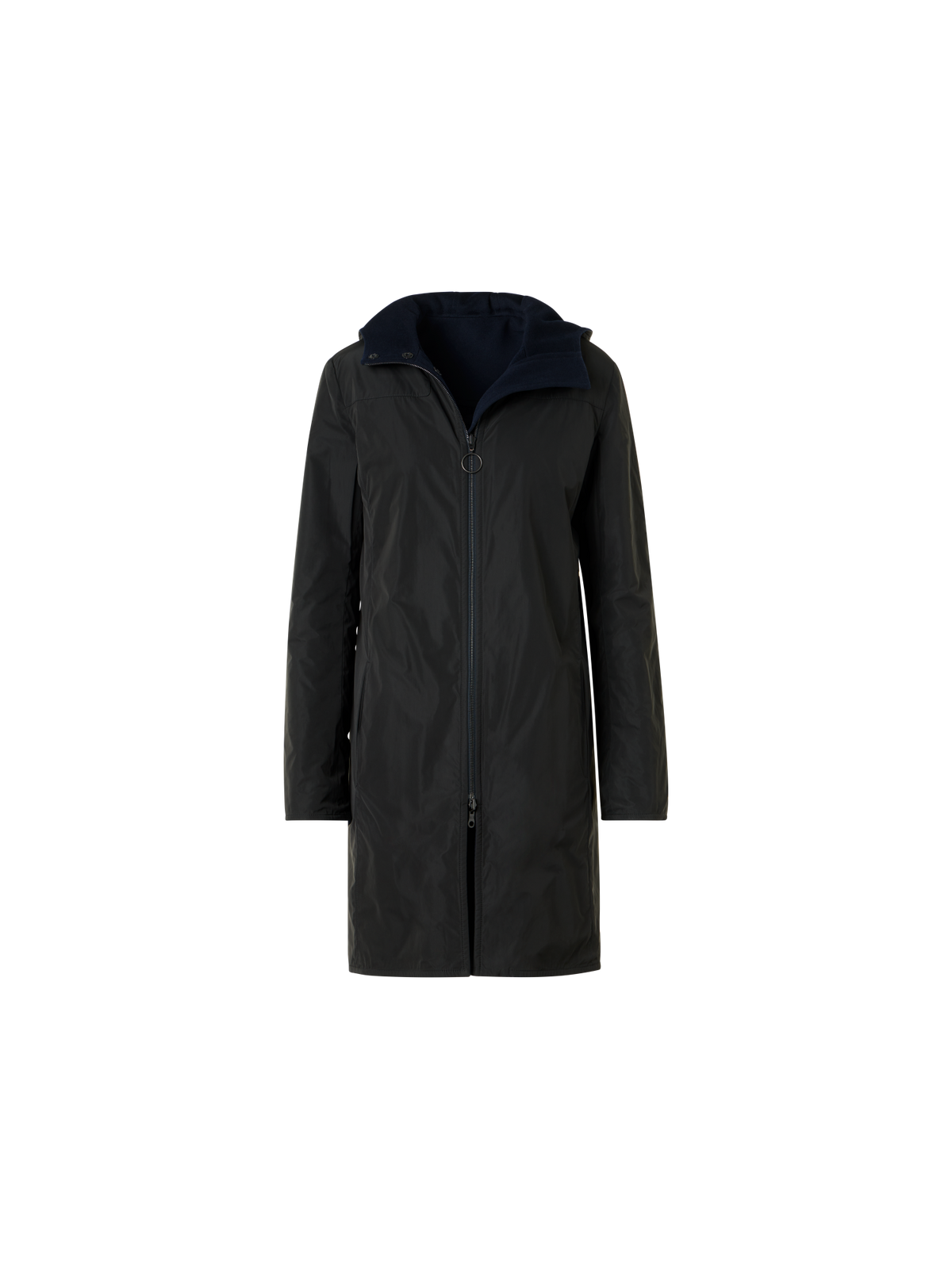 Reversible Wool and Shell Coat - black - navy - blue - multicolor