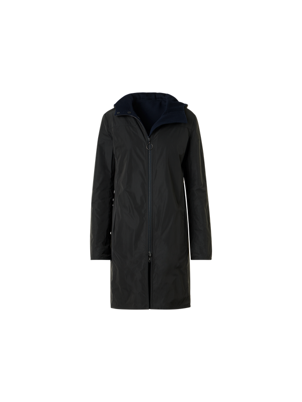 Reversible Wool and Shell Coat - black - navy - blue - multicolor