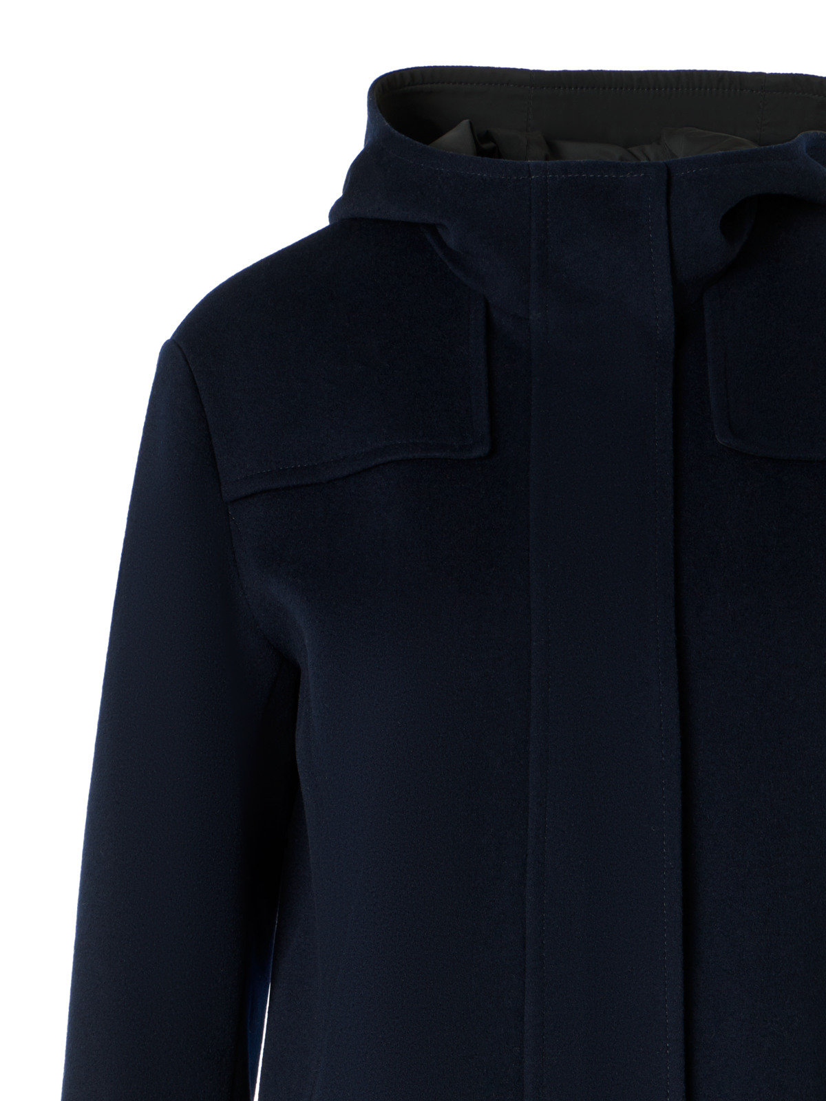 Reversible Wool and Shell Coat - black - navy - blue - multicolor