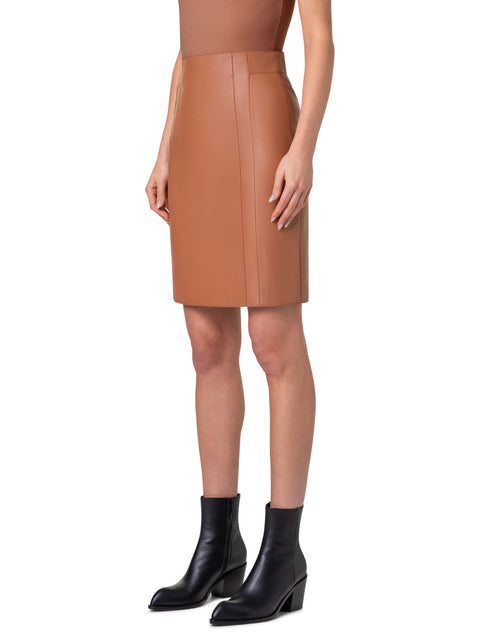 Short Leather Pencil Skirt